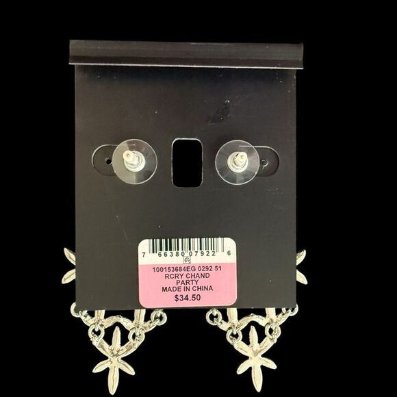 INC International Concepts Silver-Tone Rhinestone Chandelier Earrings - Picture 2 of 3